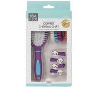 Set coiffure enfant Brosse à cheveux avec barettes Chat et élastiques