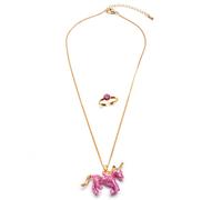 Great Pretenders | Set collier et bague Licorne rose pailletée - Rose - TU