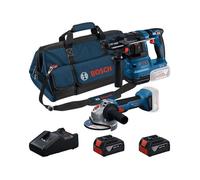 Bosch Coffret d'outils sans fil GWS 18V-8 et GBH 18V-22, 2× GBA 18V 4.0Ah, GAL, sacoche 0615V0003C