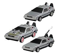 Set complet 3 modèles voiture de collection 10 cm DeLorean BACK TO THE FUTURE 1 2 3 - Gashapon BANDAI Japon