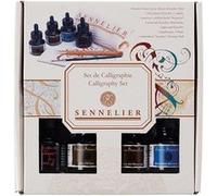Set De Calligraphie Encre Sennelier 4 Flacons 30 Ml Et Accessoires