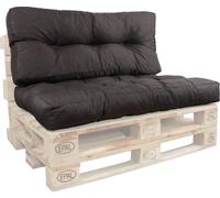 Set complet coussin d'assise 80 cm et dossier 40 cm pour Euro-Palette Marron