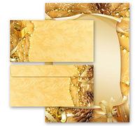 Set complet de 20 pièces Noël, JOYEUX NOËL 10 feuilles de papier à lettres et 10 enveloppes DIN LONG sans fenêtre | Paper-Media
