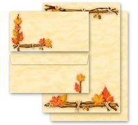 Set complet de 20 pièces Saisons - Automne, OR L?AUTOMNE 10 feuilles de papier à lettres et 10 enveloppes DIN LONG sans fenêtre | Paper-Media