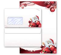 Set complet de 40 pièces Noël, LETTRE AU PÈRE NOËL Noël 20 feuilles de papier à lettres et 20 enveloppes DIN LONG avec fenêtre | Paper-Media