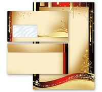 Set complet de 40 pièces Noël, LETTRE DE NOËL Style 20 feuilles de papier à lettres et 20 enveloppes DIN LONG avec fenêtre | Paper-Media