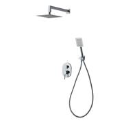 SET COMPLET DE POMME HAUTE, POMMEAU DE DOUCHE MANUEL, PRISE D'EAU, MITIGEUR CHROMÉ 6PC