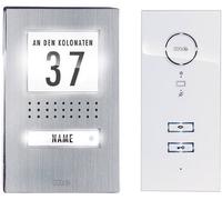 Set complet dInterphone filaire 1 foyer m-e modern-electronics ADV 111 WW acier inoxydable, blanc