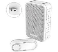 Honeywell Home Carillon sans fil DC313SP2 série 3 LED enfichable 150 m avec bouton-poussoir blanc