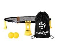 Set complet Roundnet Jaune/Noir avec 2 balles, filet, pompe et sac Jaune