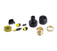 Set completo (1/2") de 15m con soporte de manguera y lanza de riego & 2.645-010.0 laiton Raccord de robinet raccord enfichable, 24,2 mm (3/4) (filet int.) jeu