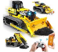 Set construction RC 3-en-1 - HOGOKIDS - Bulldozer/Camion-benne/Chenillé - Programmable - Télécommande 2 4 GHz - STEM