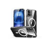 Set coque Classic Hybrid Kickstand Halolock MagSafe + verre trempé pour iPhone 16 Plus - Transparent