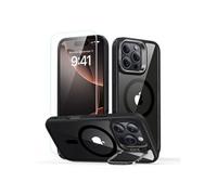 Set coque Classic Hybrid Kickstand Halolock MagSafe + verre trempé pour iPhone 16 Pro - Transparent