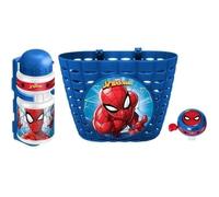 Set Corbeille + Bidon + Sonnette SPIDER-MAN - Pour Enfant à partir de 3 ans - Couleur Bleu et Rouge