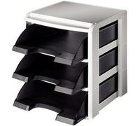 Set corbeilles à courrier, A4, corbeilles noire