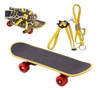 Set Corde Et Skateboard pour Tortue,Harnais Jouet pour Petite Tortue et Planche à roulettes - Accessoire Polyvalent Intérieur/Extérieur pour Lézards, Iguanes Et