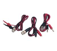 set cordons de mesure BNC [ fiche BNC mâle - pinces crocodile] 0.8 m noir, rouge