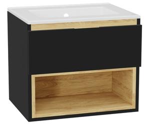 Set corps de meuble Excellent Tuto 2.0 MLEX.2171.600.BKBL, lavabo Excellent As CEEX.3617.600.WH, MLEX.2151.600.01.BK
