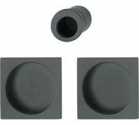 HOPPE 11699310 4921 Ensemble de cosses pour porte coulissante sans serrure, rosace carrée BL Noir mat