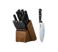 VEVOR Set couteaux cuisine 15 pcs, bloc & aiguiseur – Inox haute teneur en carbone, manches ABS