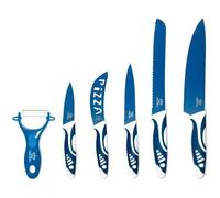 Set Couteaux De Cuisine - Ensemble De Couteaux Pro - Couteaux De Chef 6 Pcs En Céramique Avec Eplucheur - Bleu