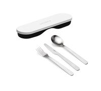 Set couverts inox et étui blanc guzzini