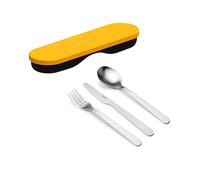 Set couverts inox et étui jaune guzzini