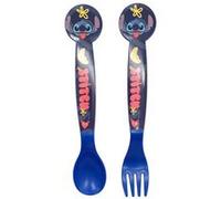 Set Couverts pour Enfant Cuillère et Fourchette Motif Stitch Palms Disney Bleu Bleu