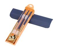 Set Couverts Réutilisables Acier Inoxydable, Fourchette Cuillère Baguettes, 19cm, Léger et Durable - Résistant à la Corrosion, Pratique pour Camping et Voyage (or bleu foncé)