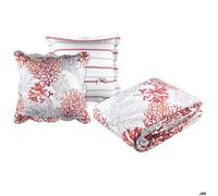 Set couvre lit boutis Corail et 2 taies taille 260 x 240 cm