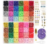 Set Créatif avec 11.000 Perles Plates – Bijoux DIY avec Lettres, Symboles & Accessoires pour Enfants et Adultes