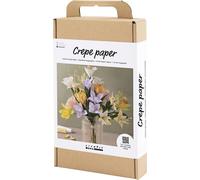 Set créatif papier crépon - confectionner un bouquet de printemps, matériel et instructions inclus
