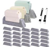 Set Creative Window Groove Cleaning Brush（3pcs） Magic Window Cleaning Brush, Window Door Track Cleaning Brush Gap Groove Sliding Tools Dust Cleaner, for Kitchen & Window Cleaning