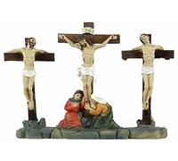 Set crucifixion de Jésus et 2 voleurs en résine, crèche de Pâques, hauteur 12,5 cm de long 19 cm