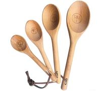 Set Cuillères pour bois Acacia 4pcs Finition Lisse Set Cuillères(Beech Wood)