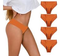 Set Culottes Menstruelles en Coton Bio Organique, Culotte Menstruelle Absorbante, sous Vetement Periodique avec 4 Couches Anti-Fuite HygiéNique- Pumpkin||4XL
