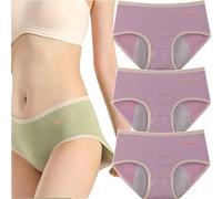 Set Culottes Menstruelles en Coton Bio Organique, sous Vetement 4 Couches Absorbantes Anti-Fuite, Culotte Incontinence, Post Accouchement, Fuite Urinaire