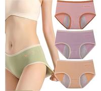 Set Culottes Menstruelles en Coton Bio Organique, sous Vetement 4 Couches Absorbantes Anti-Fuite, Culotte Incontinence, Post Accouchement, Fuite Urinaire