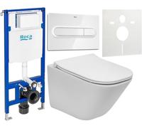 Set cuvette de WC Roca Gap A34647AS00, châssis encastré Roca Duplo One A890070020, A80173200B, A890195000, A890063000