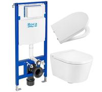 Set cuvette de WC Roca Inspira A346528000, châssis encastré Roca Duplo One A890070020, A80152C00B