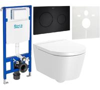 Set cuvette de WC Roca Inspira A346528S00, châssis encastré Roca Duplo One A890070020, A80152C00B, A890189206, A890063000