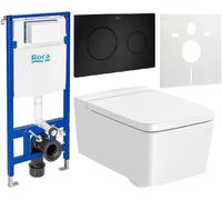 Set cuvette de WC Roca Inspira A346537000, châssis encastré Roca Duplo One A890070020, A80153200B, A890189206, A890063000