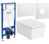 Set cuvette de WC Roca Inspira A346537620, châssis encastré Roca Duplo One A890070020, A80153262B, A890189207, A890063000