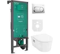 Set cuvette WC avec abattant à descente lente Hansgrohe EluPura Original S 60288450, châssis encastré Hansgrohe iFrame universal 01022180, 66002000