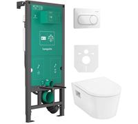 Set cuvette WC avec abattant à descente lente Hansgrohe EluPura Original S 60288450, châssis encastré Hansgrohe iFrame universal 01022180, 66002700