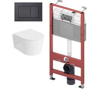 Set cuvette WC avec abattant à descente lente LaVita Loso 5908211492469, châssis encastré Tece Base 9400407, 9240407