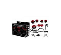Set d’articles sexuels Bondage Box, 10 pièces, noir/rouge