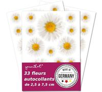 Set d’autocollants marguerites I 3 feuilles DIN A5 I laminé protection UV I autocollants pour vélo I auto-adhésif I fleurs I été I résistant aux intempéries I Kfz688