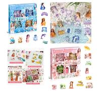 Set d’Autocollants Scrapbooking Vintage & Aesthetic - Stickers Décoratifs Fleurs, Paysages, Personnages & Voyage - Autocollants Journaling, Bullet Journal, Agenda & Carnet - Idéal DIY, Album Photo